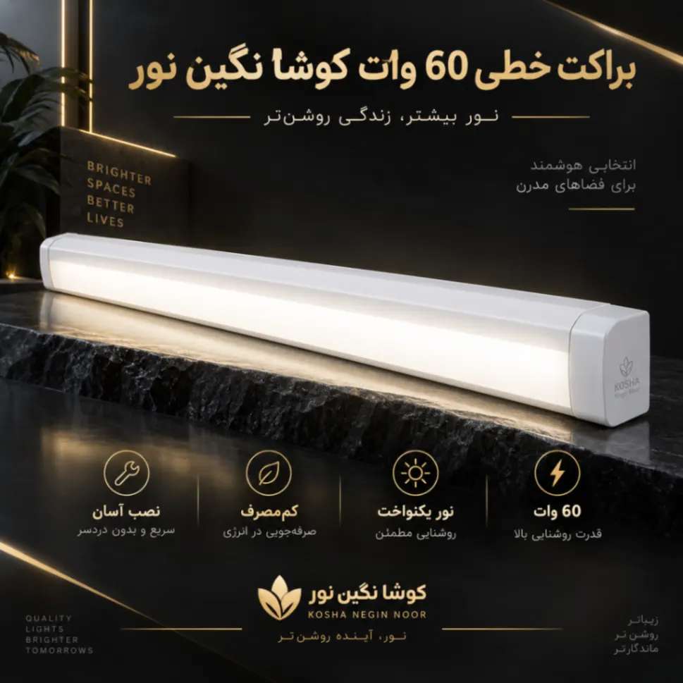 براکت خطی LED 60 وات کوشا نگین نور